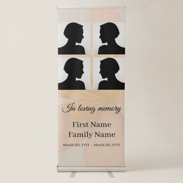 Peach blossom memorial collage  retractable banner (Front)