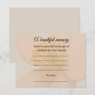 Peach blossom Memorial Message Card