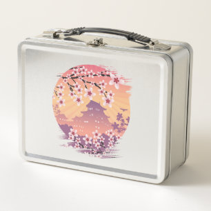 Peach Blossom Metal Lunch Box