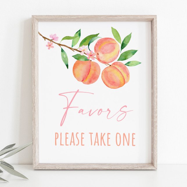 Peach Blossom One Sweet Peach Birthday Favour Sign (Creator Uploaded)