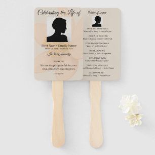 Peach blossom order of service hand fan