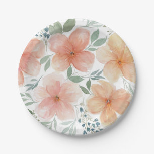 Peach Blossom Paper Plate