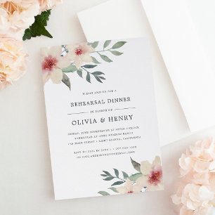 Peach Blossom Rehearsal Dinner Invitation