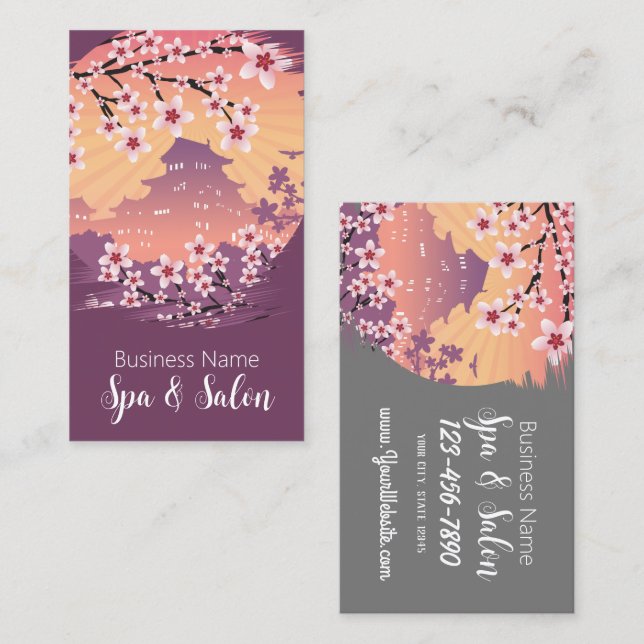 Peach Blossom Spa and Salon Business Card (Front/Back)