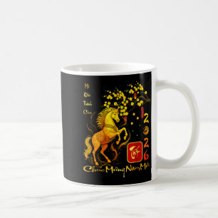 Peach Blossom Vietnamese Lunar New Year Horse 2026 Coffee Mug