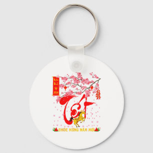 Peach Blossom Vietnamese Lunar New Year Horse 2026 Key Ring