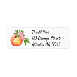Peach Blossom Watercolor Address Labels
