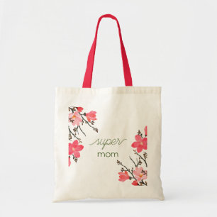 Peach Blossom Watercolor Mother's Day Tote Bag