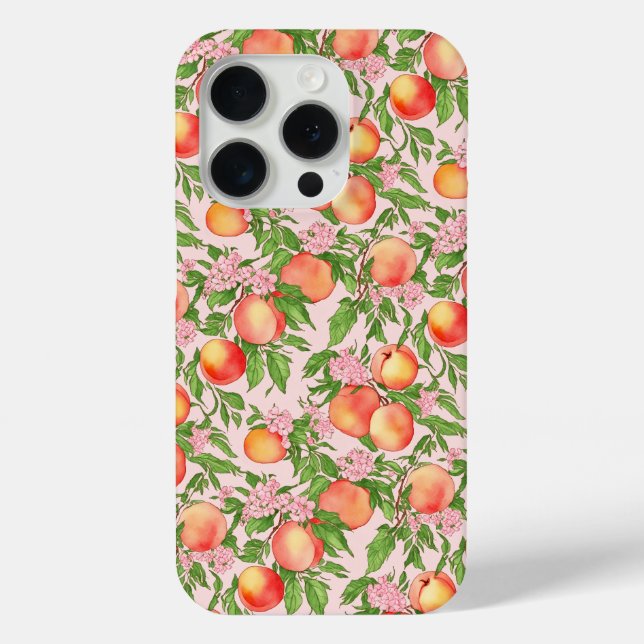 Peach Blossom Watercolor Phone Case (Back)