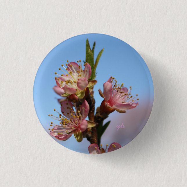 Peach Blossoms 3 Cm Round Badge (Front)