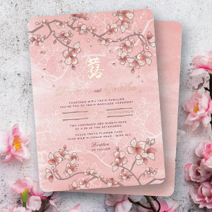 Peach Blossoms Double Happiness 囍 Chinese Wedding