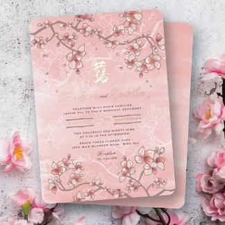 Peach Blossoms Double Happiness 囍 Chinese Wedding