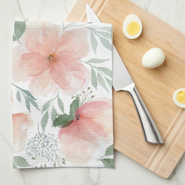 Peach Blossoms Kitchen Towel (Quarter Fold)
