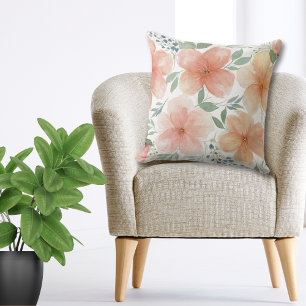 Peach Blossoms Throw Pillow