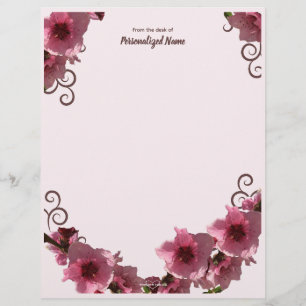 Peach Blossoms Unlined  Custom Letterhead