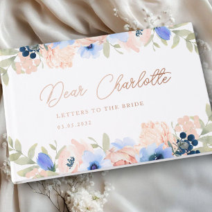 Peach Blue Blush Bridal Shower Guest Book