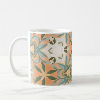 Peach Blue Botanical Seamless Pattern Coffee Mug