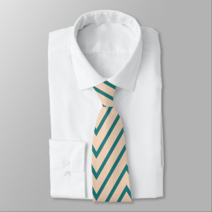 Peach Blue Chevron Stripe Tie