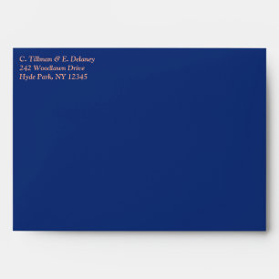 Peach, Blue Floral A7 Envelope for 5x7 Sizes