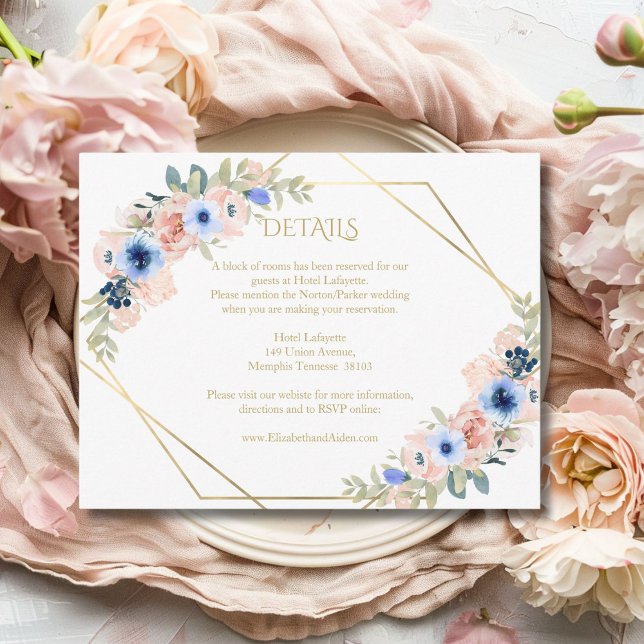Peach Blue Wedding Collection Enclosure Card (Peach Blue Wedding Collection Enclosure Card)