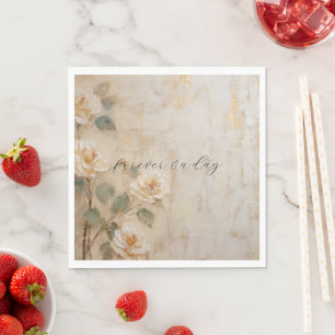 Peach Blush Cream Wedding Napkin