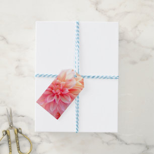 Peach Blush Dahlia Blossom Gift Tags
