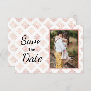 Peach Blush Damask Save The Date