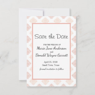 Peach Blush Damask Save The Date