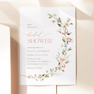 Peach Blush Floral Bridal Shower Invitation