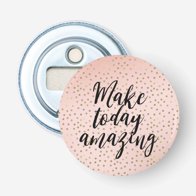 Peach Blush Gold Inspirational Amazing Bottle Opener (Front)