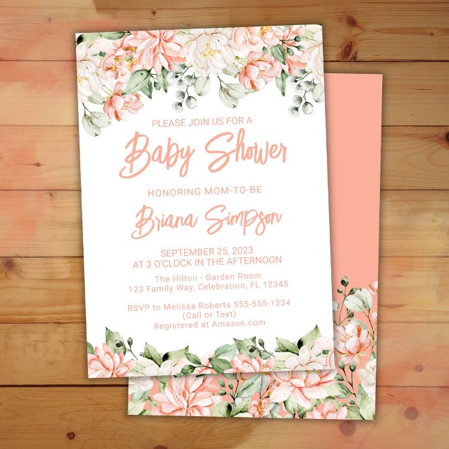 Peach Blush Ivory Baby Shower Invitation (Creator Uploaded)