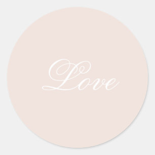 Peach Blush Love Always Wedding Classic Round Sticker