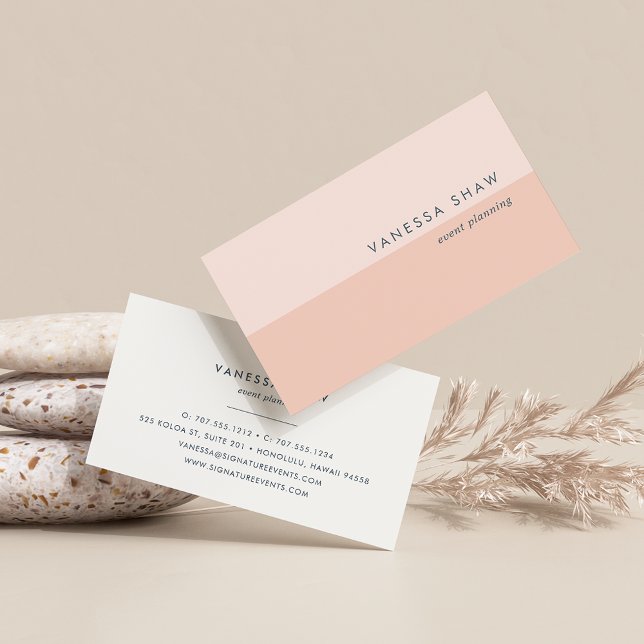 Peach Blush | Modern Colorblock Business Card (Creator Uploaded)