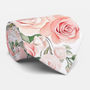 Peach Blush Roses Neck Tie