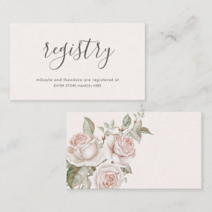 Peach Blush Roses Wedding Enclosure Card