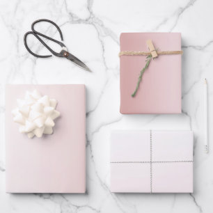 Peach Blush White Wedding Wrapping Paper Sheet