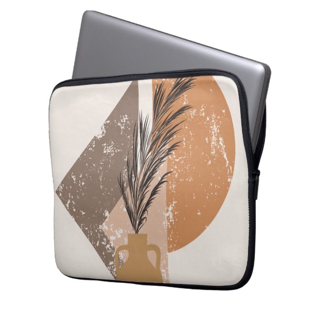 Peach Boho Canvas Print Laptop Sleeve (Front Left)
