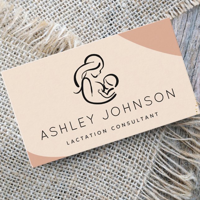 Peach Boho Lactation Consultant Breastfeeding Business Card (Creator Uploaded)