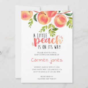 Peach Books Baby Shower Invitation