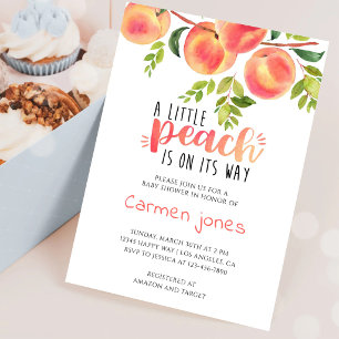 Peach Books Baby Shower Invitation