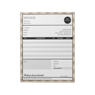 Peach Border Small Business Invoice Template Notepad