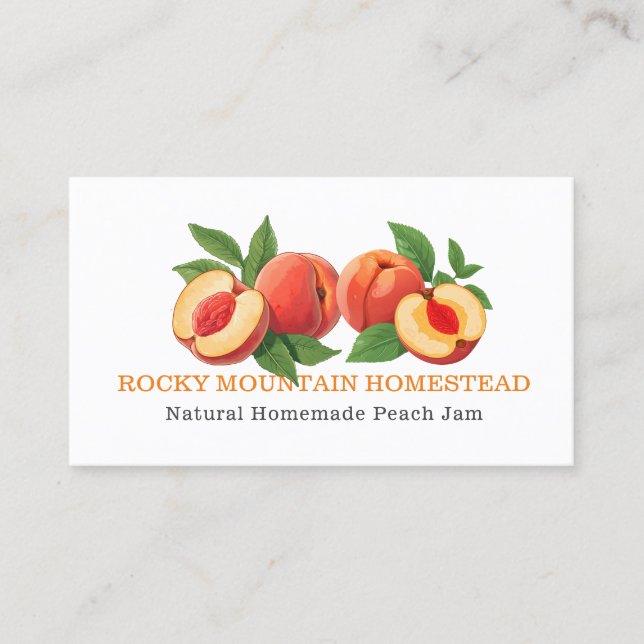 Peach Botanical Illustration Business Card (Front)