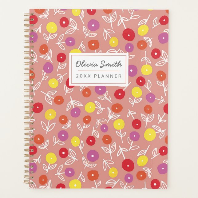 Peach Botanical Peach Floral 2024 Planner (Front)