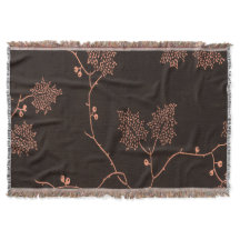 Peach  Botanical Throw Blanket