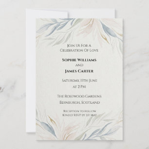 Peach Botanical Wedding Invitation