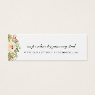 Peach Botanical Wedding Website RSVP