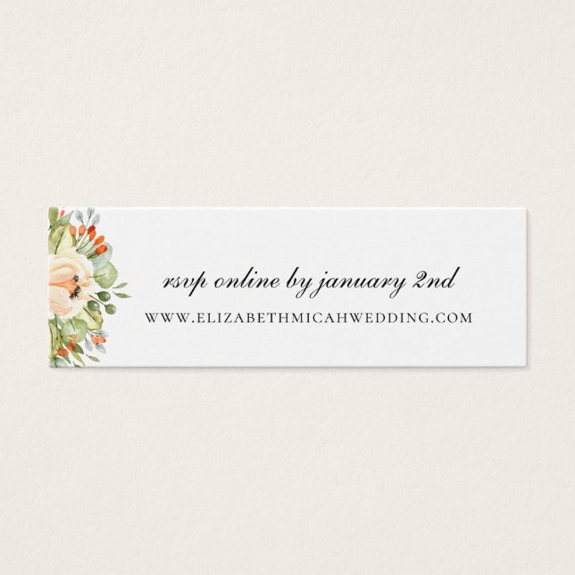 Peach Botanical Wedding Website RSVP (Front)