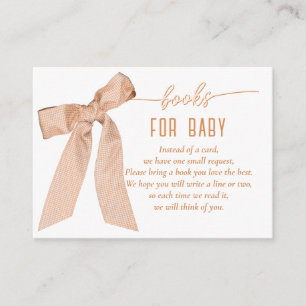 Peach Bow Baby Showe Enclosure Card