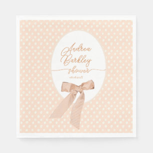 Peach Bow Baby Shower Napkin