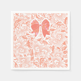 Peach bridal shower napkin